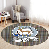 Scott Green Weathered Tartan Crest Round Rug